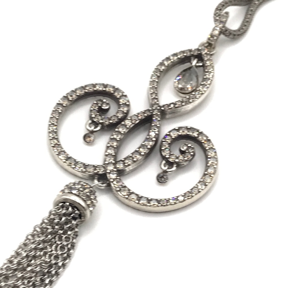 Brighton Pendant Necklace Swarovski Crystal Tassel Silver Plate